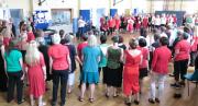 Conducting big group ( 140 ladies!) in hall for Carol of the Belles 2018